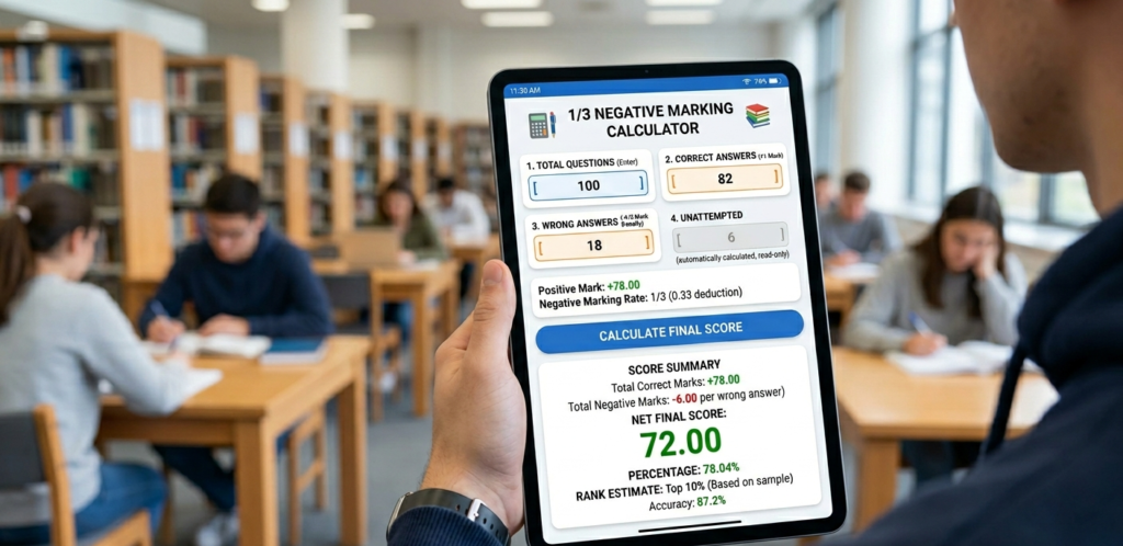 1 3 Negative Marking Calculator